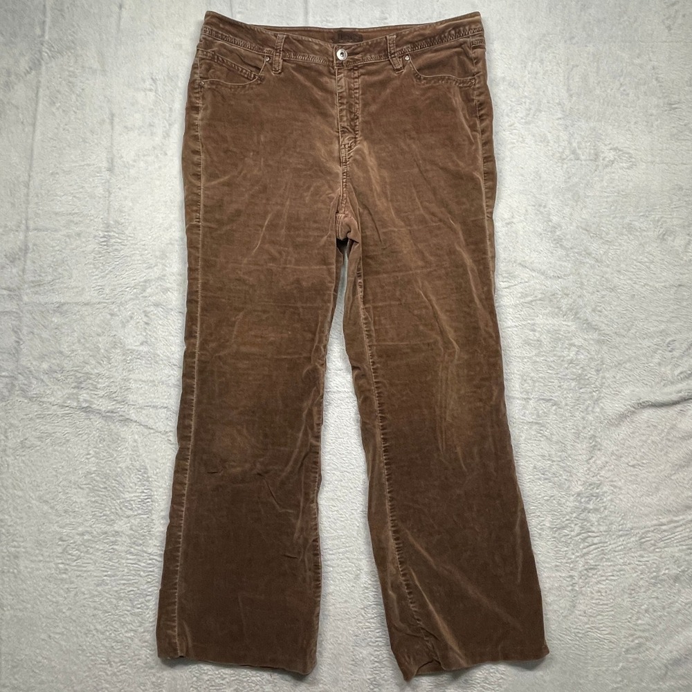 Jag Jeans Corduroy Pants Women 14 Brown Stretch Straight Leg Mid Rise Casual